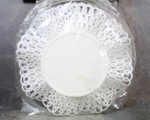 Set of 8 Lustro-Ware Ruffled Lace Coasters in Original Packaging | Plastic Mid-Century Coasters | Bixley Shop