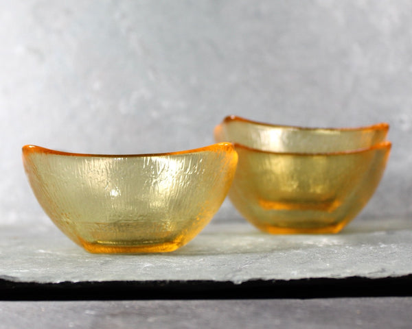 Set of 3 Amber Glass Snack Bowls | Vintage Autumn Glass Bowls | Halloween Table | Thanksgiving Table | Bixley Shop