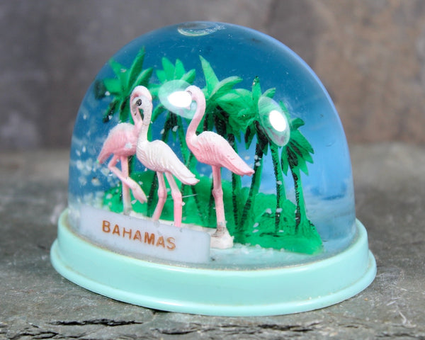 Vintage Bahamas Flamingo Souvenir Snow Globe | 1970s Bahamas Snow Globe | Flamingo Snow Globe | Bixley Shop