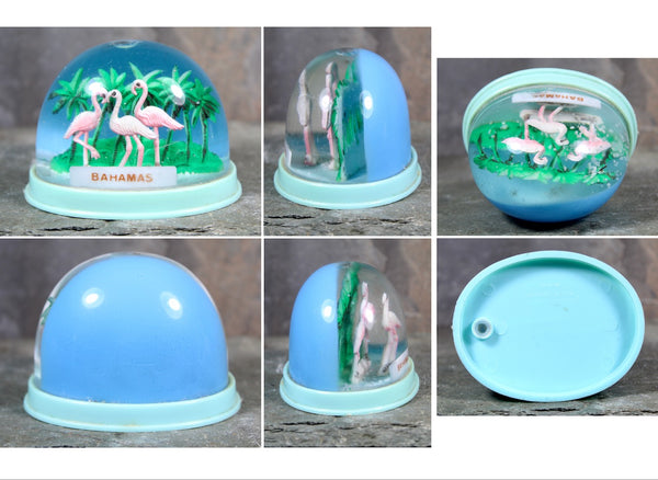 Vintage Bahamas Flamingo Souvenir Snow Globe | 1970s Bahamas Snow Globe | Flamingo Snow Globe | Bixley Shop