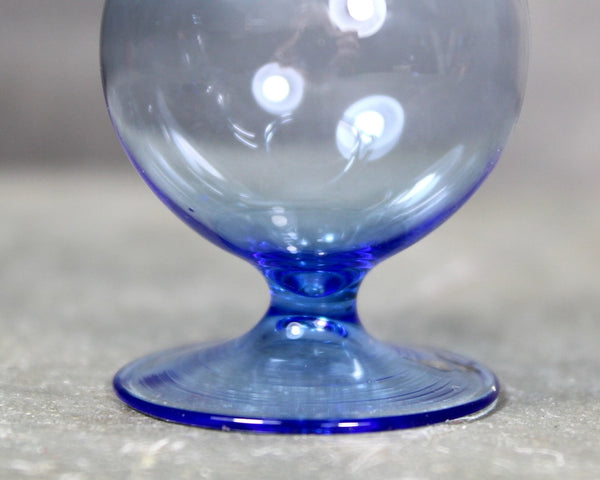 RARE! Antique Fine Glass Dollhouse Scale Pitchers and Cups | Blue Glass Miniature 2 Pitchers and 4 Cups | Bixley Shop