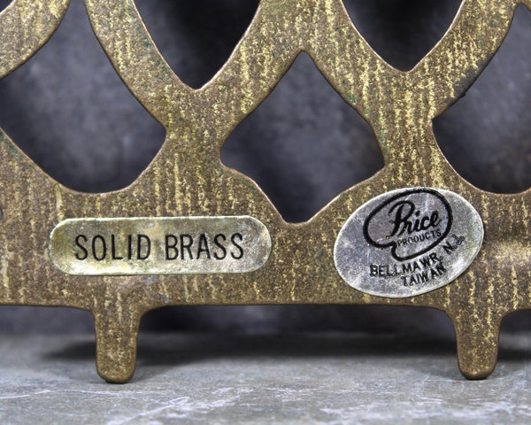 FOR OWL LOVERS! Lovely Brass Owl Trivet | Vintage Brass Hot Pad | Vintage Brass Trivet | Bixley Shop