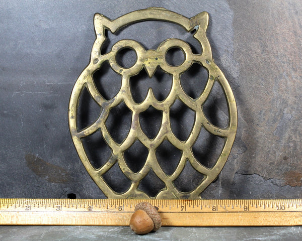 FOR OWL LOVERS! Lovely Brass Owl Trivet | Vintage Brass Hot Pad | Vintage Brass Trivet | Bixley Shop