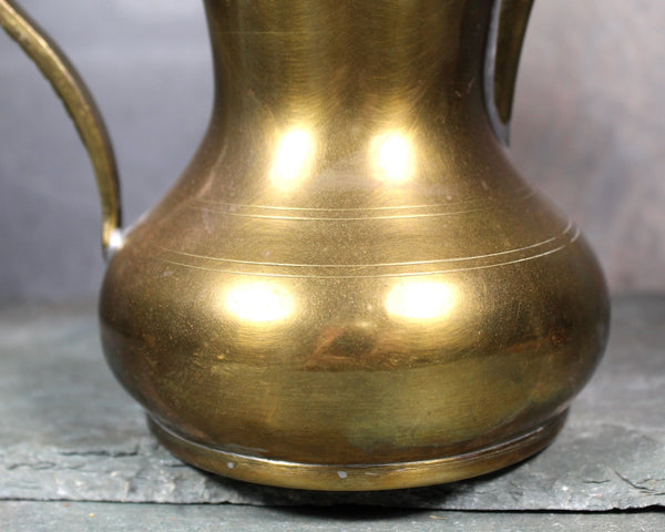 Vintage Etched Brass Dallah | Turkish Coffee Pot | Arabic Dallah | Bixley Shop