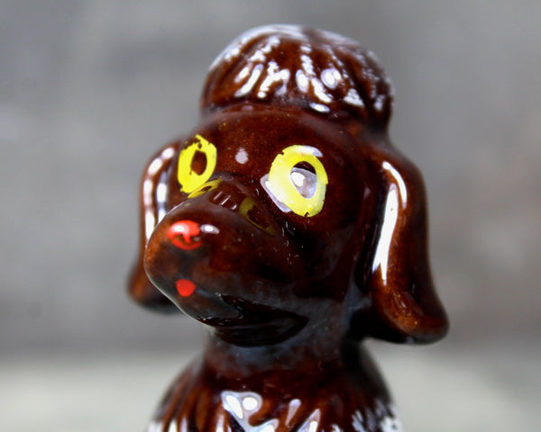 FOR POODLE LOVERS! | Vintage Hand Painted Ceramic Brown Poodle | Dog Lovers | Hand Painted Ceramic Poodle