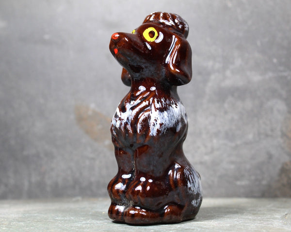 FOR POODLE LOVERS! | Vintage Hand Painted Ceramic Brown Poodle | Dog Lovers | Hand Painted Ceramic Poodle