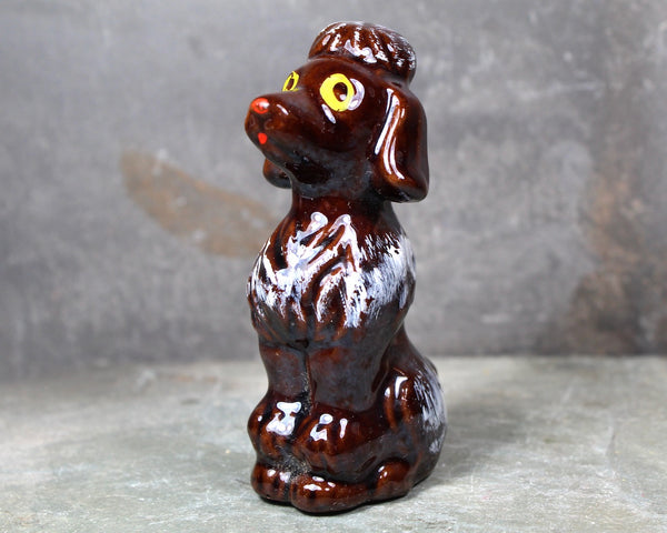 FOR POODLE LOVERS! | Vintage Hand Painted Ceramic Brown Poodle | Dog Lovers | Hand Painted Ceramic Poodle