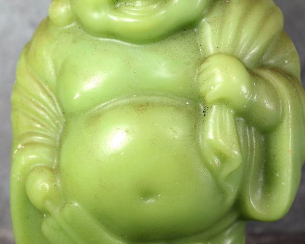 Vintage Large Buddha Candle | Laughing Buddha | Avocado Green Candle | Kitsch Buddha | Bixley Shop