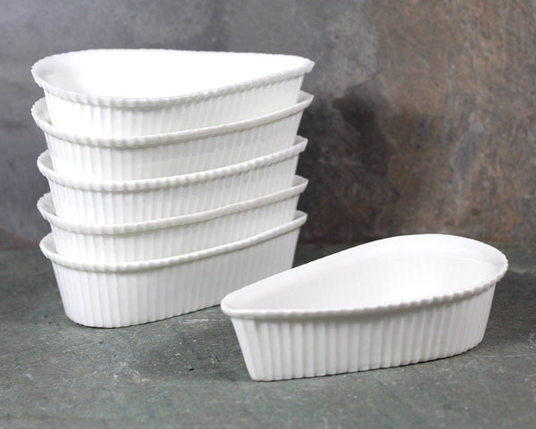 Set of 6 Pouring Ramekins | C.P. & Co French Porcelain Ramekins | Tear Drop Shaped Ramekins | Bixley Shop