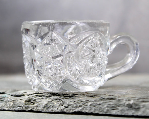 RARE! Mix & Match Child's Tea Party Glass Cups | Collection of 7 Pressed Glass Toy Punch Cups| Bixley Shop