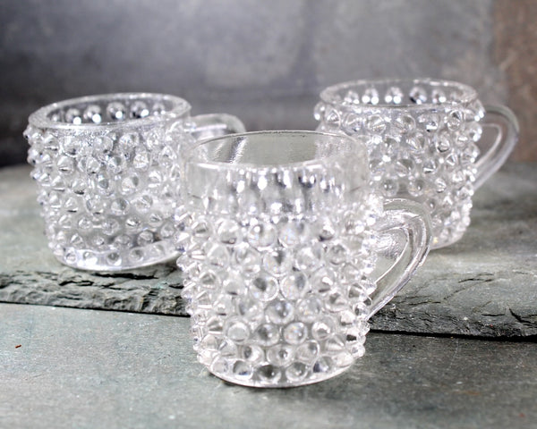 RARE! Mix & Match Child's Tea Party Glass Cups | Collection of 7 Pressed Glass Toy Punch Cups| Bixley Shop