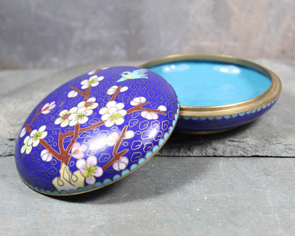 Vintage Cloisonné Trinket Box | Small Round Trinket Box | Bixley Shop