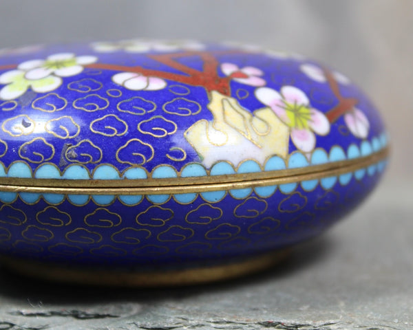 Vintage Cloisonné Trinket Box | Small Round Trinket Box | Bixley Shop