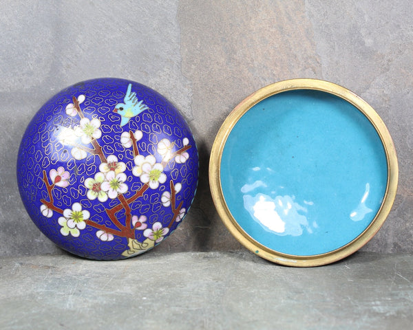 Vintage Cloisonné Trinket Box | Small Round Trinket Box | Bixley Shop