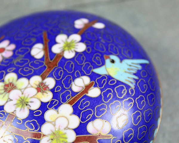 Vintage Cloisonné Trinket Box | Small Round Trinket Box | Bixley Shop