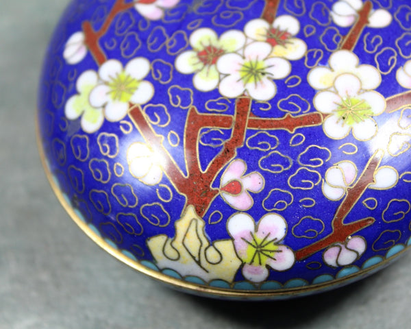 Vintage Cloisonné Trinket Box | Small Round Trinket Box | Bixley Shop