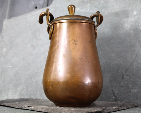 Vintage Middle Eastern Copper Container with Lid & Handle | Traditional CopperOil/Butter/Ghee Pot | Bixley Shop