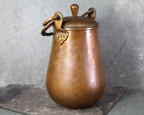 Vintage Middle Eastern Copper Container with Lid & Handle | Traditional CopperOil/Butter/Ghee Pot | Bixley Shop