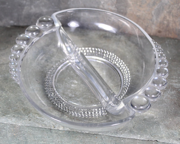 Divided Serving Dish with Bubble Rim | Vintage Bubble Glass | Two Sided Dish | Holiday Table | Boopie Glass | Bixley Shop