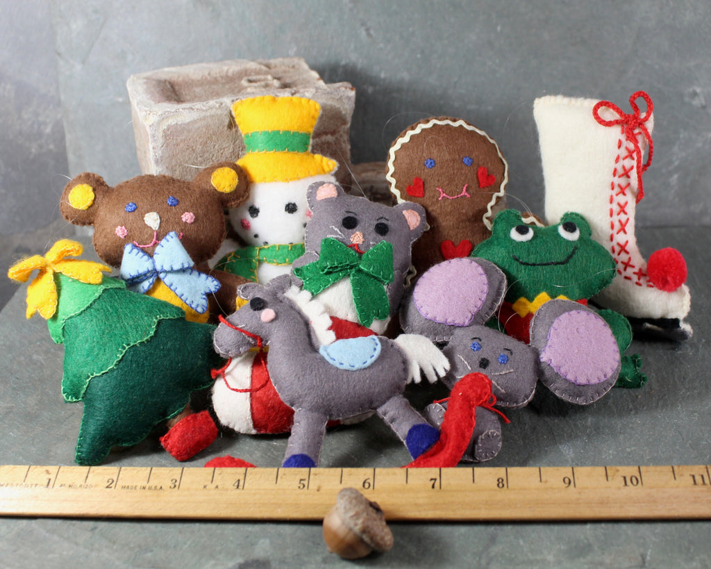 Vintage Christmas Felt Ornaments | Lot of 9 | Bixley Shop