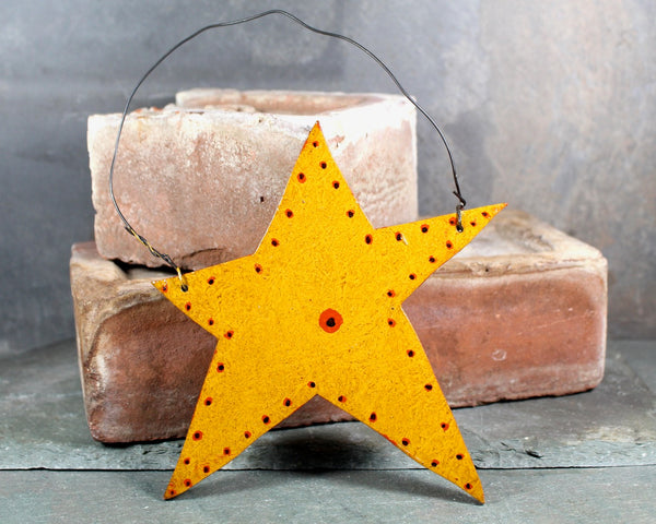 Beautiful, Vintage Hand-Painted Christmas Stars | Set of 2 | Vintage Gold Christmas Stars | Country Christmas