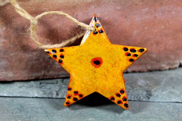 Beautiful, Vintage Hand-Painted Christmas Stars | Set of 2 | Vintage Gold Christmas Stars | Country Christmas