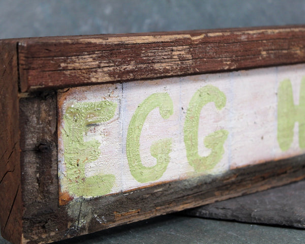 RARE! Vintage Egg Hunt Hand-Painted Sign | Rustic, Wooden Easter Egg Hunt Sign | Bixley Shop