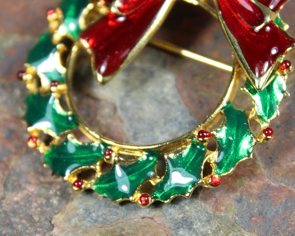 Christmas Wreath Brooch - Holiday Jewelry - Christmas Accessories