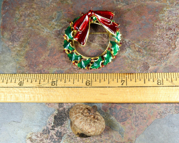 Christmas Wreath Brooch - Holiday Jewelry - Christmas Accessories