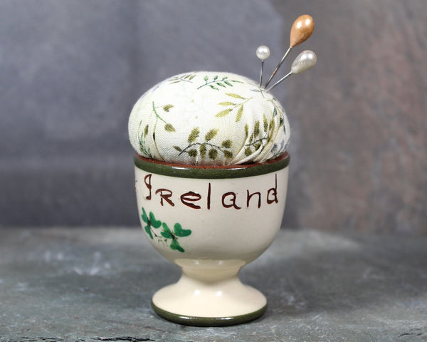 Ireland Upcycled Pin Cushion | Vintage Irish Pin Cushion | Ireland Souvenir Pin Cushion | Handmade by Bixley Shop