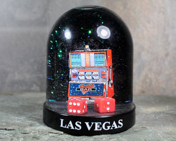 Vintage Las Vegas Souvenir Snow Globe | 1970s Las Vegas Snow Globe | Slot Machine | Bixley Shop