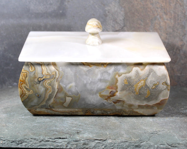 Carved Stone Lidded Box | Solid Stone/Marble Keepsake Box | Cottagecore Trinket Box | Bixley Shop