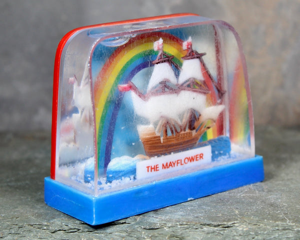 Vintage Mayflower Souvenir Snow Globe | 1970s Mayflower Snow Globe | Pilgrims Snow Globe | Bixley Shop