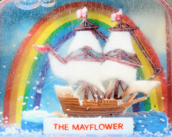 Vintage Mayflower Souvenir Snow Globe | 1970s Mayflower Snow Globe | Pilgrims Snow Globe | Bixley Shop