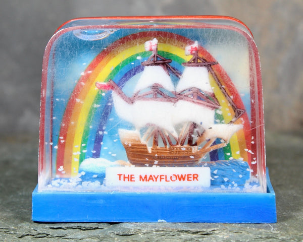 Vintage Mayflower Souvenir Snow Globe | 1970s Mayflower Snow Globe | Pilgrims Snow Globe | Bixley Shop