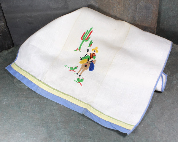 Set of 2 Vintage Embroidered Handkerchiefs and 2 Embroidered Napkins | Native American Designs | Vintage Linens | Bixley Shop