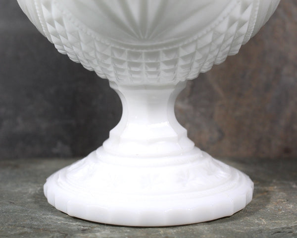 Milk Glass Covered Candy Dish | Pressed White Glass Candy Dish with Cover | For Candy or Nuts | Circa 1940s/50s | Bixley Shop