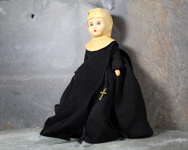 Vintage Sleepy Eyed Nun Doll | Blue Eyed Nun With Chiffon Habit | Bixley Shop