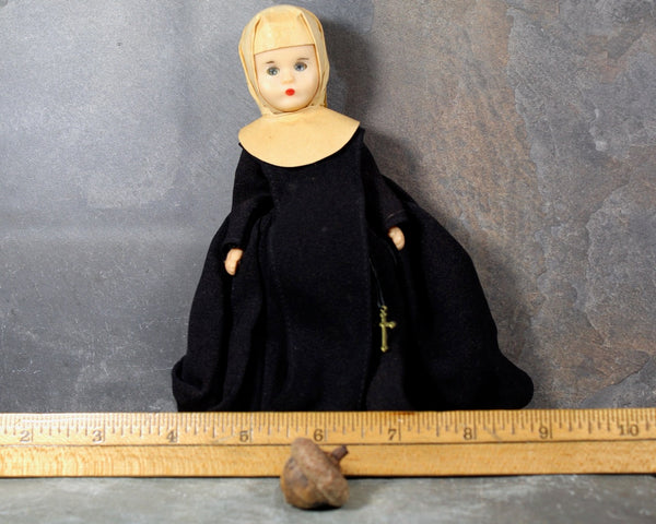 Vintage Sleepy Eyed Nun Doll | Blue Eyed Nun With Chiffon Habit | Bixley Shop