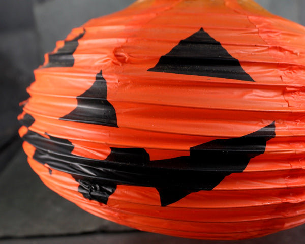 RARE Vintage Outdoor Accordion Pumpkin Lantern Shades Set of 2 | Collapsible Plastic Pumpkin Lanterns | Halloween Decor | Vintage Halloween