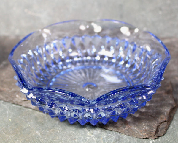 Vintage Pale Blue Pressed Glass Bowl | Blue Glass Serving Bowl | Antique Candy Dish | Light Blue Trinket Dish | Bixley Shop