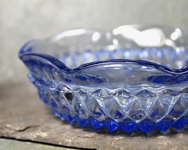 Vintage Pale Blue Pressed Glass Bowl | Blue Glass Serving Bowl | Antique Candy Dish | Light Blue Trinket Dish | Bixley Shop