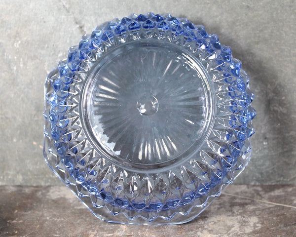 Vintage Pale Blue Pressed Glass Bowl | Blue Glass Serving Bowl | Antique Candy Dish | Light Blue Trinket Dish | Bixley Shop