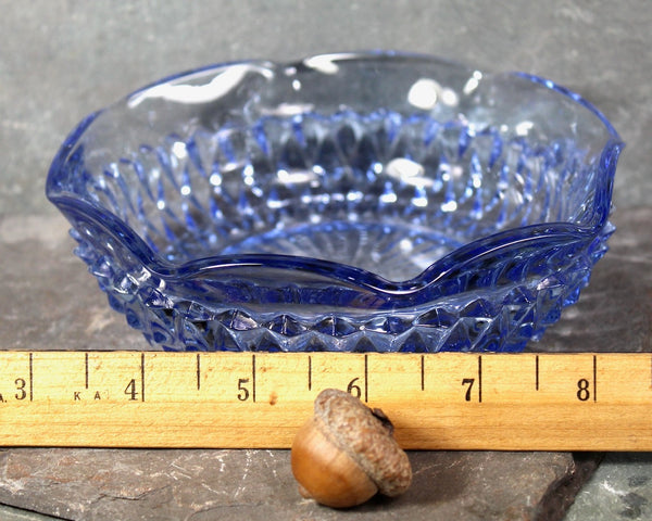 Vintage Pale Blue Pressed Glass Bowl | Blue Glass Serving Bowl | Antique Candy Dish | Light Blue Trinket Dish | Bixley Shop