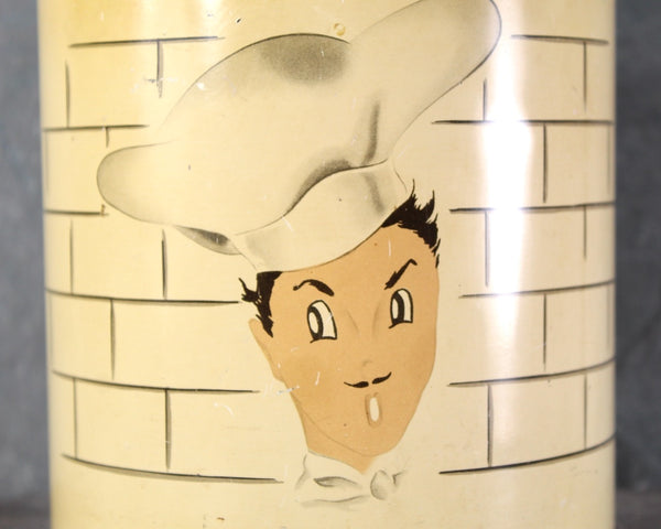 Vintage Parmeco Kitchen Canister | Mid-Century Kitchen Kitsch | Circa 1950s | Vintage Chef Cannister | Bixley Shop