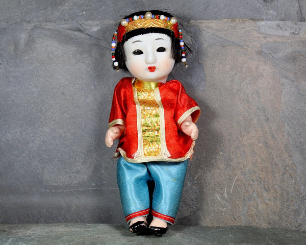 Vintage Sleeping Doll Japanese Bisque Porcelain | Push Voice China Girl Doll | In Original Box | Bixley Shop