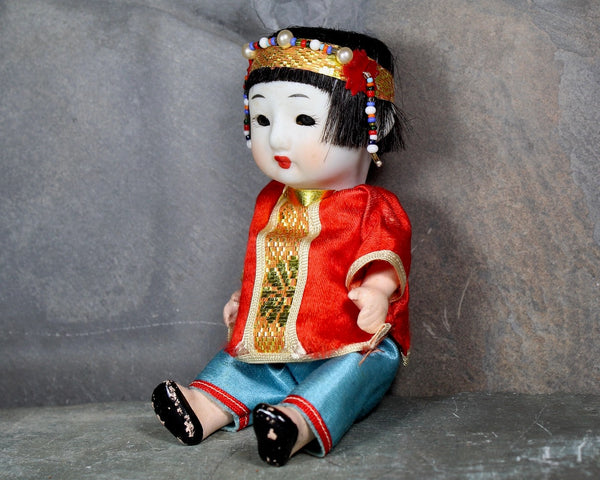 Vintage Sleeping Doll Japanese Bisque Porcelain | Push Voice China Girl Doll | In Original Box | Bixley Shop