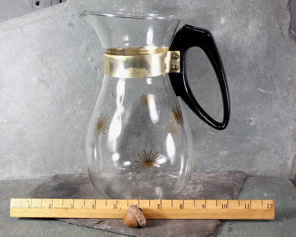 Vintage Pyrex Starburst Coffee Carafe | 56 Ounce Coffee Carafe  | Retro Atomic Starburst Mid-Century Coffee Serving | Bixley Shop