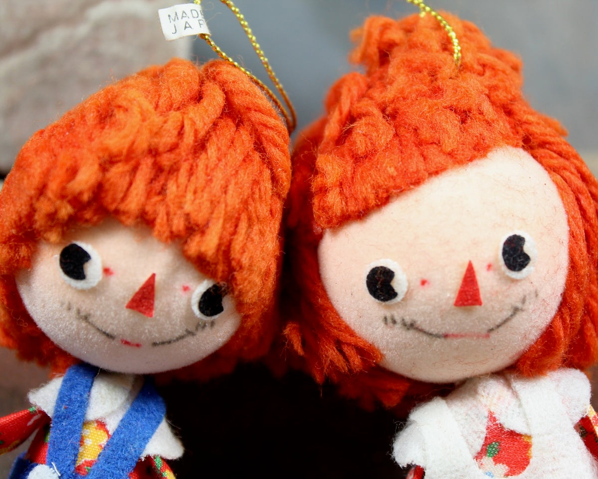 1950s Vintage Raggedy Ann & Andy Christmas Ornaments | Made in Japan ...