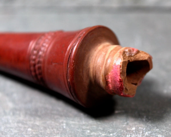 Antique Red Clay Ornately Carved Bottle | Unique Hand Crafted Design | Asian Oil Bottle | Global Decor | Bixley Shop